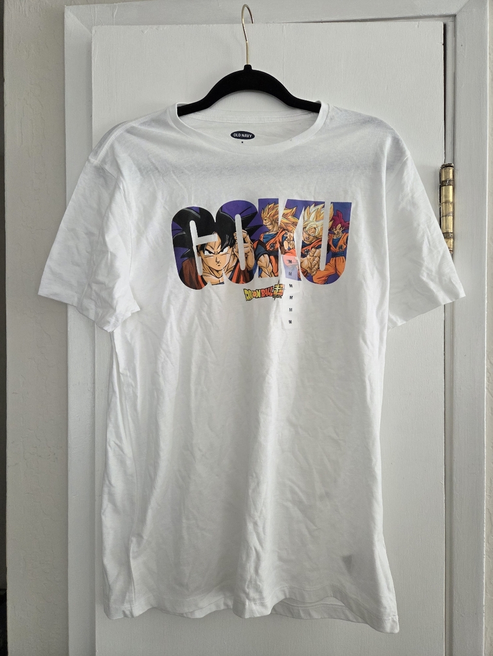 New Dragonball Z Goku Collage Mens Medium White Cotton Cartoon Adult Swim Tee